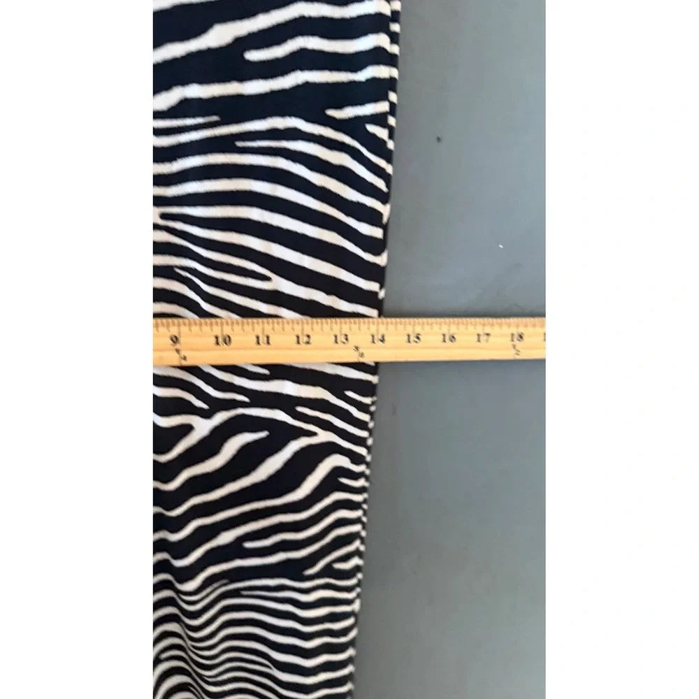 HM Womens‎ Zebra Print Midi Pencil Skirt Black White Stretch S Party Career